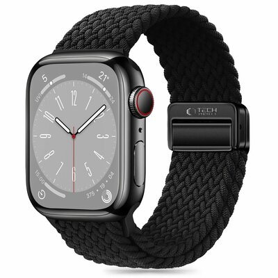 TechProtection Nylon Plus Apple Watch 49 / 46 / 45 mm bandje zwart