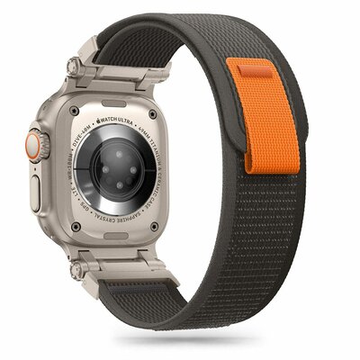 TechProtection Delta nylon Apple Watch Ultra 49 / 46 / 45 / 44 mm bandje zwart / oranje