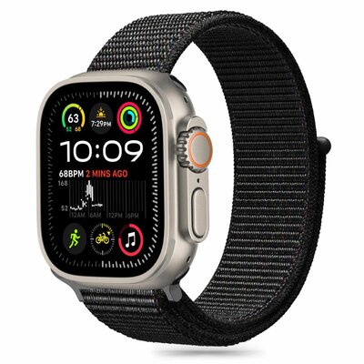 TechProtection Nylon Apple Watch 42 / 41 / 40 mm bandje zwart