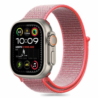 TechProtection Nylon Apple Watch 42 / 41 / 40 mm bandje hot pink