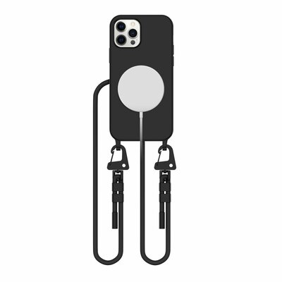 Tech Protection MagSafe iPhone 12 Pro hoesje met koord zwart