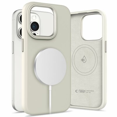 TechProtection Silicone MagSafe iPhone 15 Pro hoesje beige