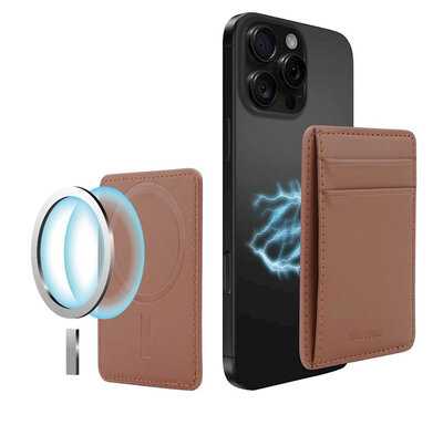 Musthavz leren MagSafe wallet bruin