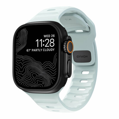 Nomad Sport FKM Apple Watch 49 / 46 /&nbsp;45 mm bandje Icey Blue Glow