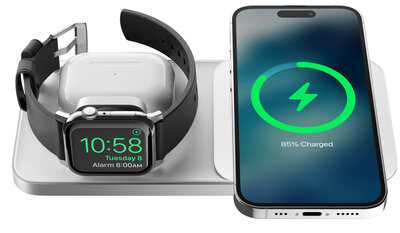 Nomad Base One Max 3:1 MagSafe draadloze oplader zilver