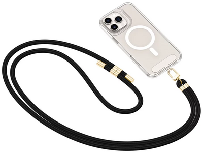 TechProtection Crossbody universeel draagkoord voor elke telefoon zwart / goud