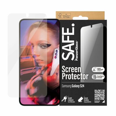 PanzerGlass SAFE Samsung Galaxy S24 Ultra Wide Fit glazen screenprotector met applicator