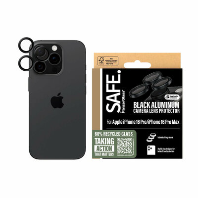 PanzerGlass SAFE iPhone 16 Pro / 16 Pro Max glazen camerabeschermer zwart