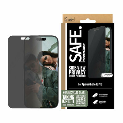 PanzerGlass SAFE iPhone 16 Pro Ultra Wide Fit Privacy glazen screenprotector