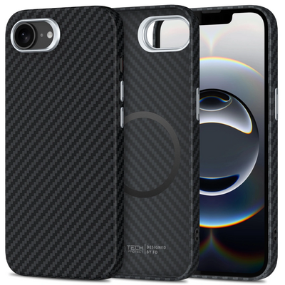 TechProtection Carbon iPhone 16e 2025 hoesje zwart