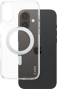 PanzerGlass CARE met kickstand iPhone 16 Plus hoesje zilver