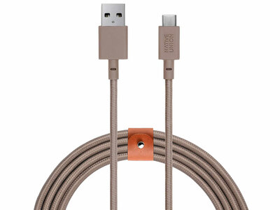 Native Union Belt XL USB-C naar USB-A 3 meter kabel taupe