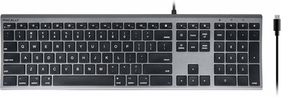 Macally UCACEKEY bedraad aluminium USB-C toetsenbord grijs