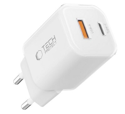 TechProtection 33 watt USB-C en USB-A oplader wit