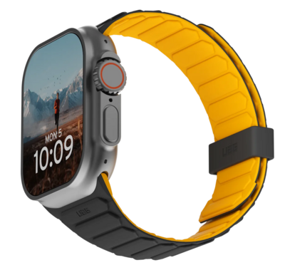 UAG Pathfinder Apple Watch 46 / 45 / 44 mm strap bandje zwart / geel
