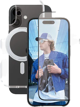 PanzerGlass CARE 3 in 1 iPhone 16 ceramic bundel hoesje screen en camera protector