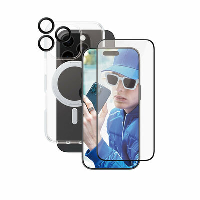 PanzerGlass CARE 3 in 1 iPhone 16 Pro ceramic bundel hoesje screen en camera protector