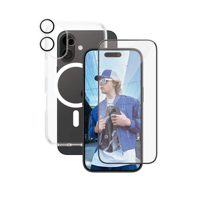 PanzerGlass CARE 3 in 1 iPhone 16 Urban Combat bundel hoesje screen en camera protector