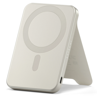 Satechi On-the-Go MagSafe powerbank 5000 mAh met stand beige