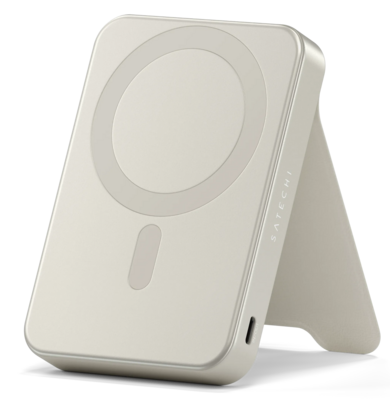 Satechi On-the-Go MagSafe powerbank 10000 mAh met stand beige