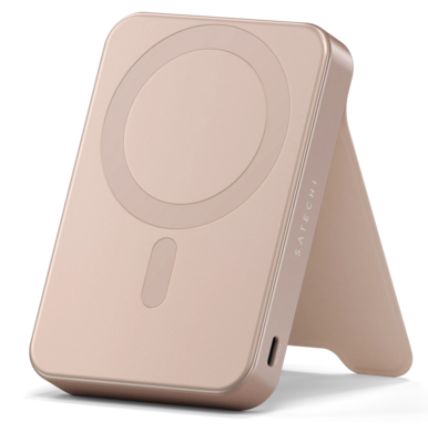 Satechi On-the-Go MagSafe powerbank 10000 mAh met stand rose