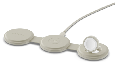 Satechi On-the-Go Qi2 MagSafe 3 in 1 oplader beige