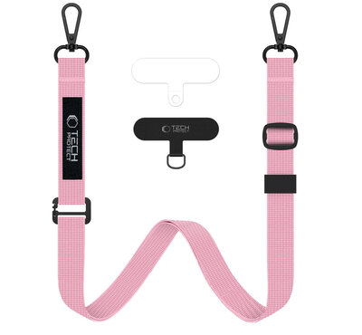 TechProtection Rope universeel crossbody draagkoord voor elke telefoon roze
