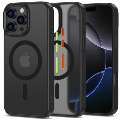 TechProtection MagSafe iPhone 16 Pro Max hoesje mat met gekleurde knoppen
