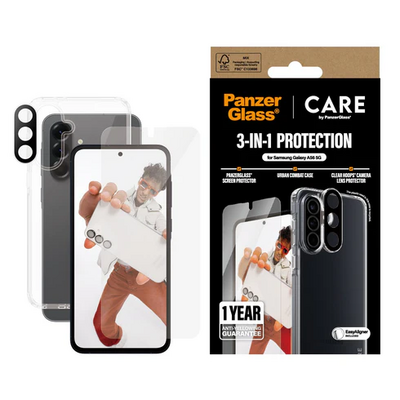 PanzerGlass CARE 3 in 1 bundel Galaxy A56 hoesje screen en camera protector