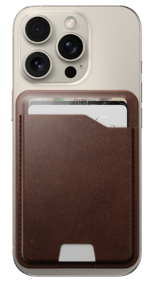 Nomad Leather MagSafe wallet hoesje met Find My tracker bruin