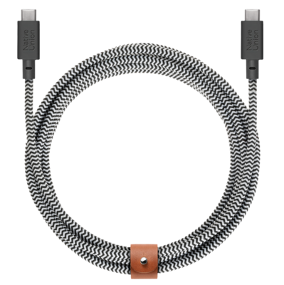 Native Union Belt XL USB-C naar USB-C 3 meter kabel zebra