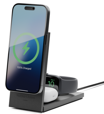 Native Union Rise 3 in 1 MagSafe Qi2 oplader zwart