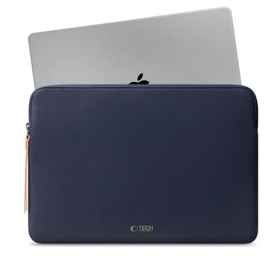 TechProtection Fleece MacBook 15 / 16 inch sleeve donkerblauw