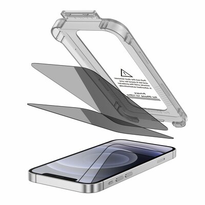 TechProtection Quick Set Privacy iPhone 12 Pro glazen screenprotector 2 pack