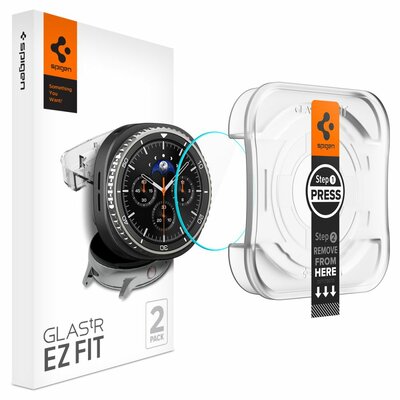 Spigen GLAS.tR EZ Fit Galaxy Watch 8 46 mm screen protector 2 pack