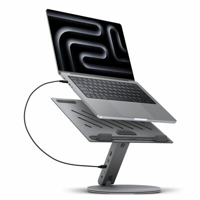 Spigen LD204H aluminium laptop stand met USB-C hub