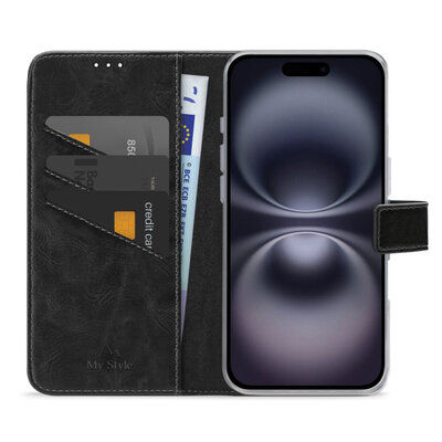 My Style Flex Wallet iPhone 16 hoesje zwart