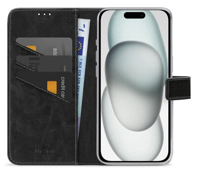 My Style Flex Wallet iPhone 15 / 14 / 13 hoesje zwart