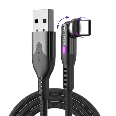 Statik PowerPivot USB-A naar USB-C kabel 200 cm zwart