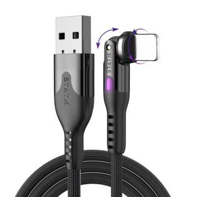 Statik PowerPivot USB-A naar Lightning kabel 200 cm zwart