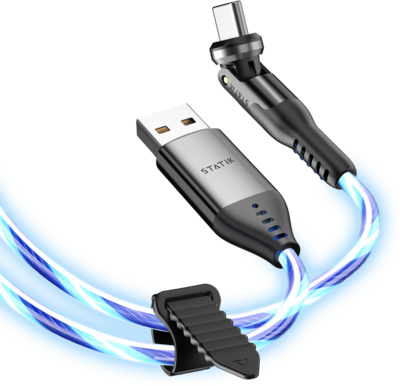 Statik PowerPivot Glowing LED USB-A naar USB-C kabel 200 cm