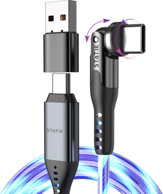 Statik PowerPivot Glowing LED USB-C naar USB-C kabel 200 cm