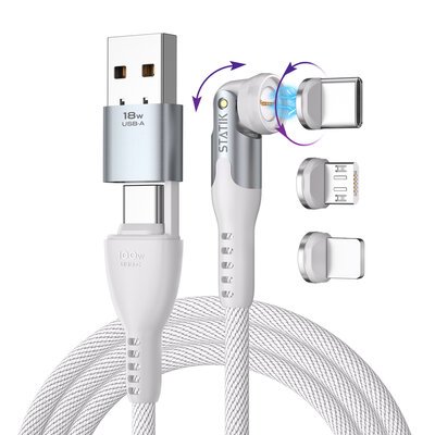 Statik 360 Pro universeel magnetische kabel 200 cm wit