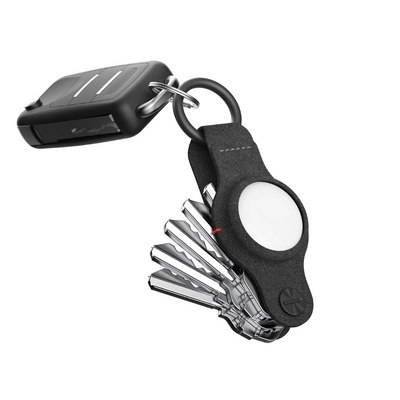 KeySmart Air vegan leer AirTag sleutelhouder zwart