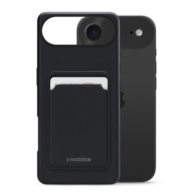 Mobilize Rubber Gelly Card iPhone 17 Air hoesje zwart