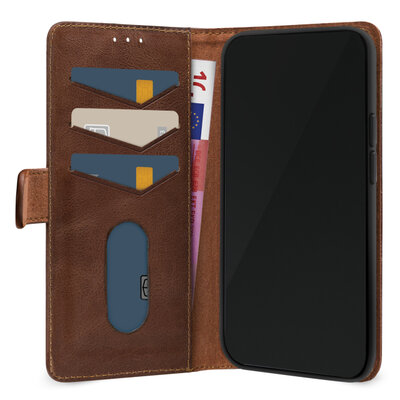 Mobilize leren Wallet iPhone 17 Air hoesje bruin