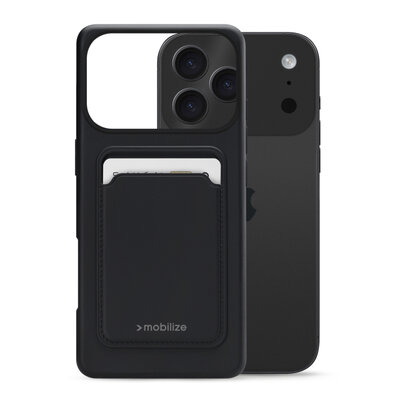 Mobilize Rubber Gelly Card iPhone 17 Pro Max hoesje zwart