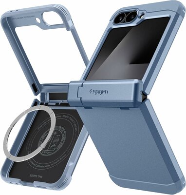 Spigen Tough Armor Pro Mag MagSafe Galaxy Z Flip 7 FE hoesje blauw