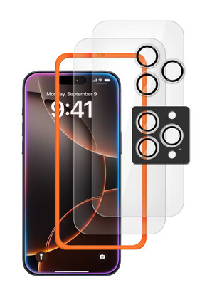 TechProtection Easy iPhone 17 Pro screenprotector en cameraprotector set