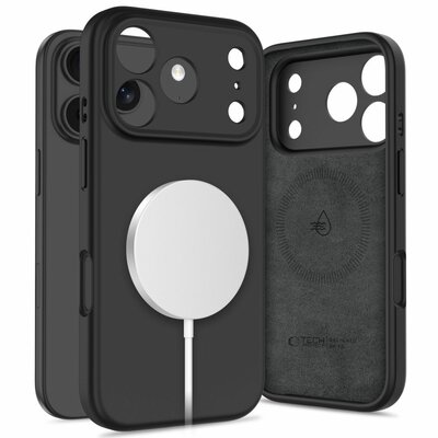 TechProtection Silicone MagSafe iPhone 17 Pro Max hoesje zwart